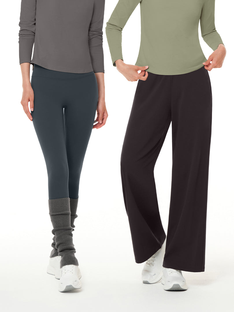 SET] シグネチャー&ゆったりレギンスセット(Airywin 裏起毛 レギンス+