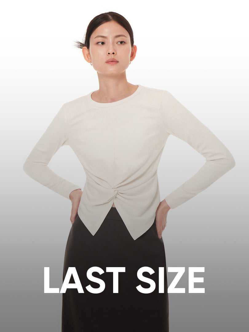 LAST SIZE] ワンダーニット ツイスト スリット トップス (長袖