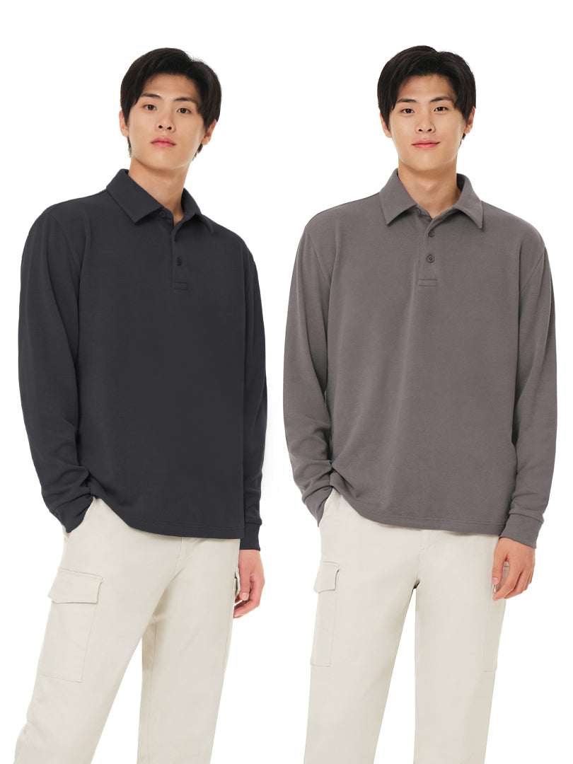 2SET] Primeknit メンズ ニットポロ (長袖) | andar JAPAN