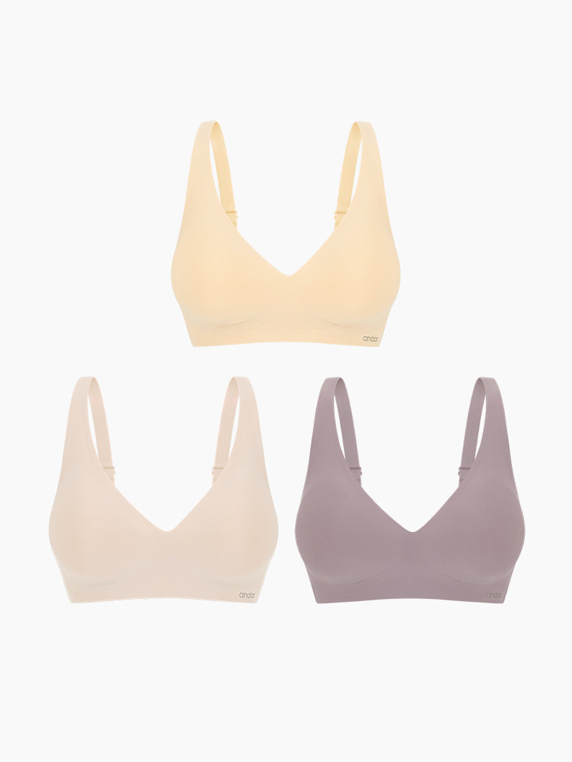 3SET] andar オールデイフィット CDE ブラ (パッド一体型 / 2タイプ