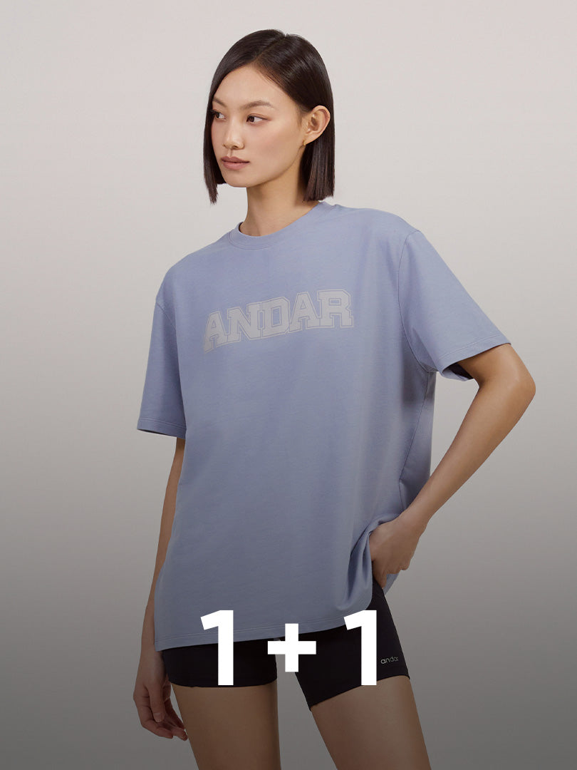 あさがおソーダ] Aerocotton オーバーフィット Tシャツ (半袖