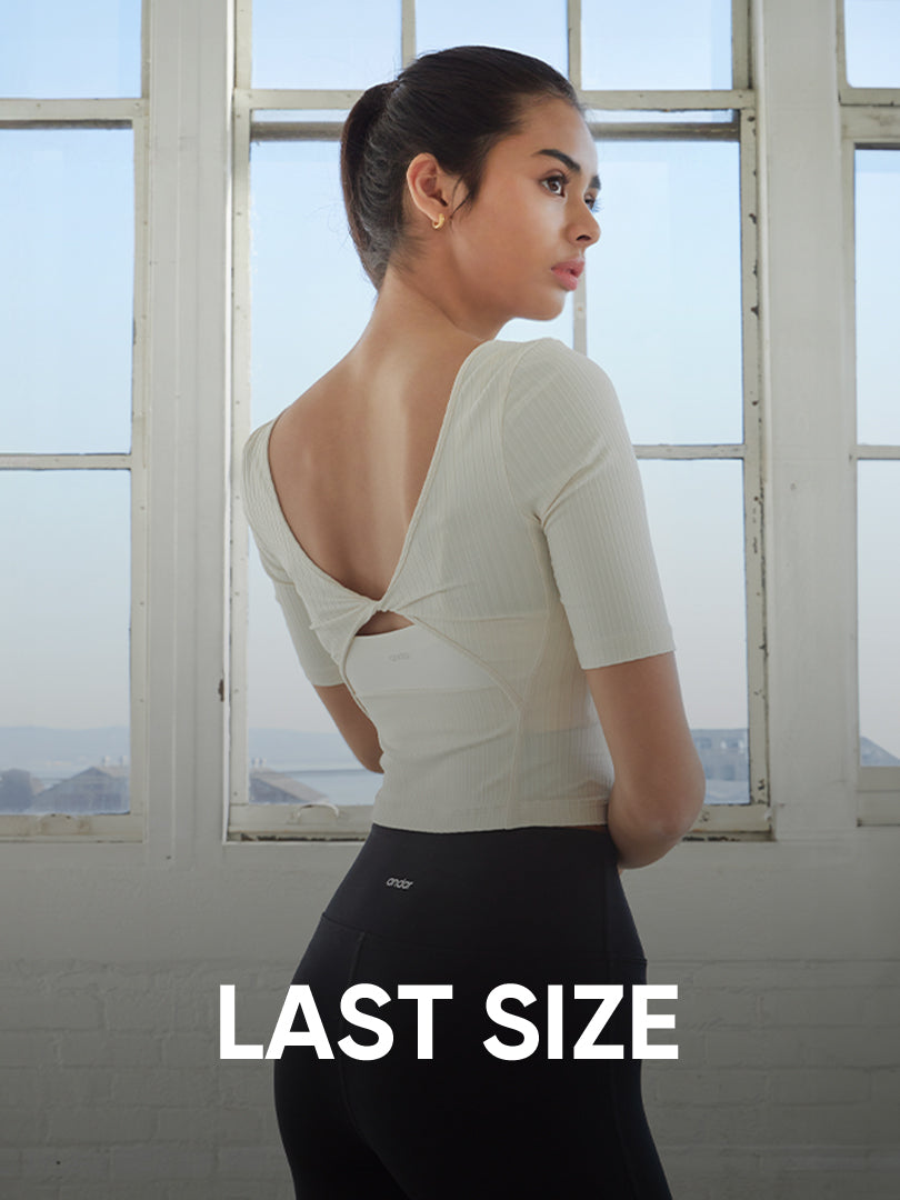 LAST SIZE] リブド オープンバック クロップ ドトップス | andar JAPAN