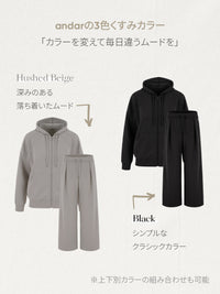 [SET] Mildmooth セットアップ(ジップアップパーカー＋ワイドパンツ)+シームレスショーツ贈呈