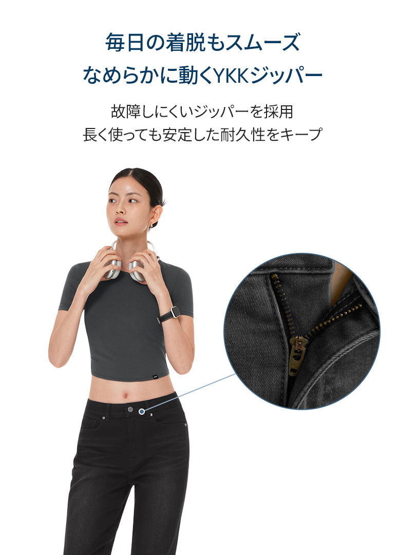 airdenim ストレートフィット ブラックジーンズ