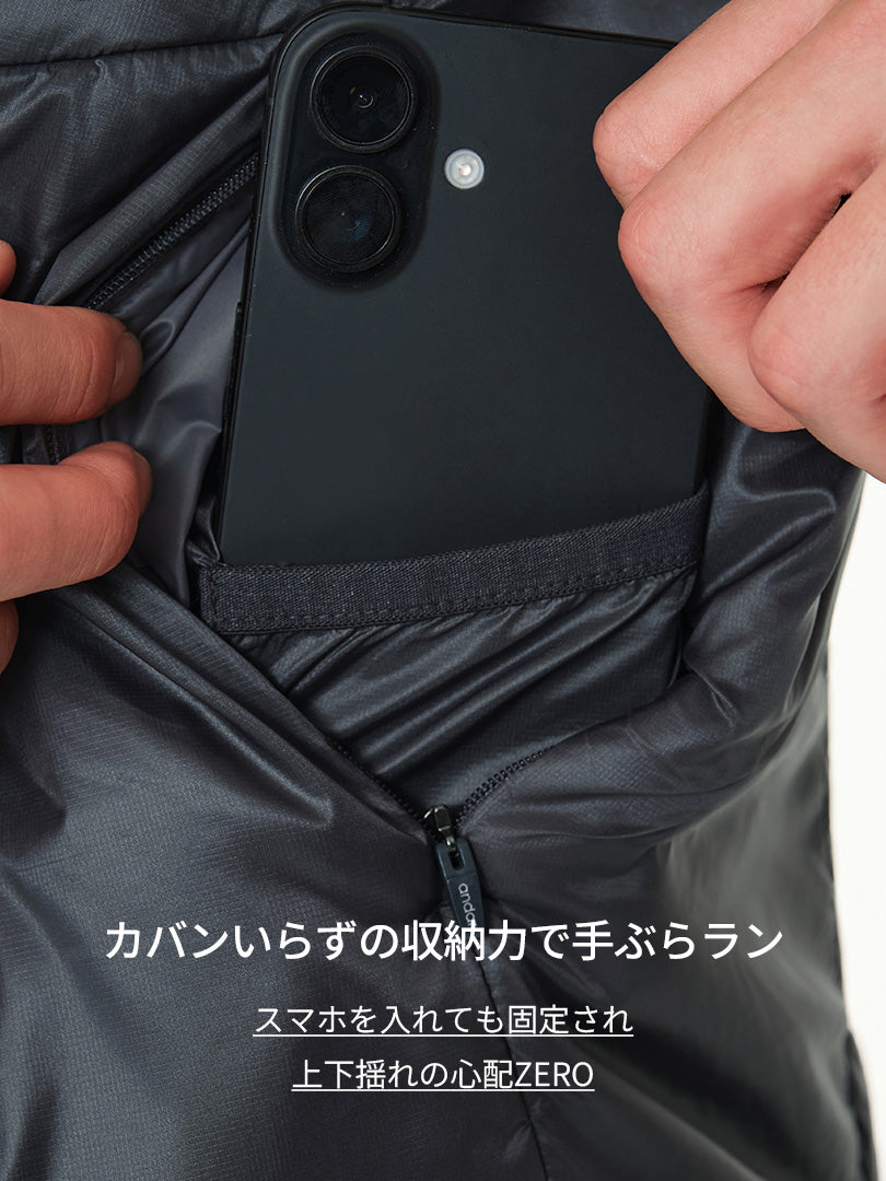 Primaloft メンズ ランニングベスト