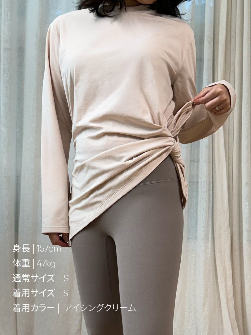 Airy Fit ピーチ 裏起毛 オーバーフィット Tシャツ (長袖)