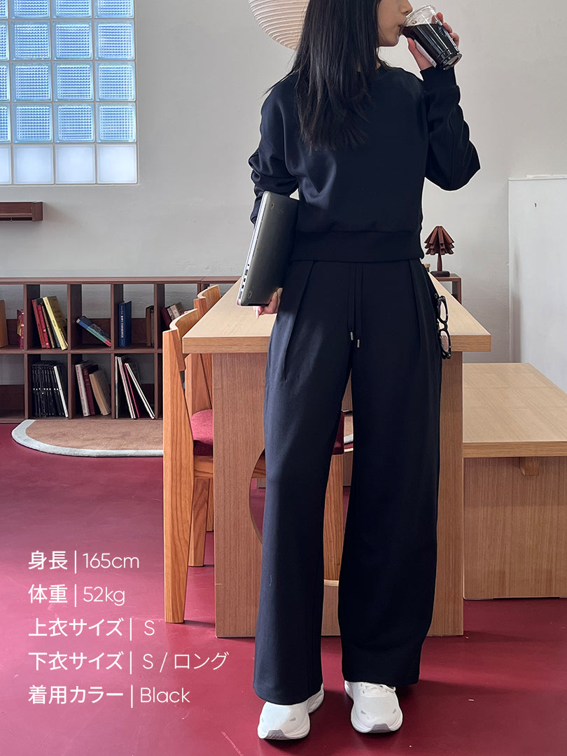 [SET] デイリー通勤セットアップ (Mildmooth スウェット+ Airywin ワイド レギンス)+シームレスショーツ贈呈 - andar JAPAN