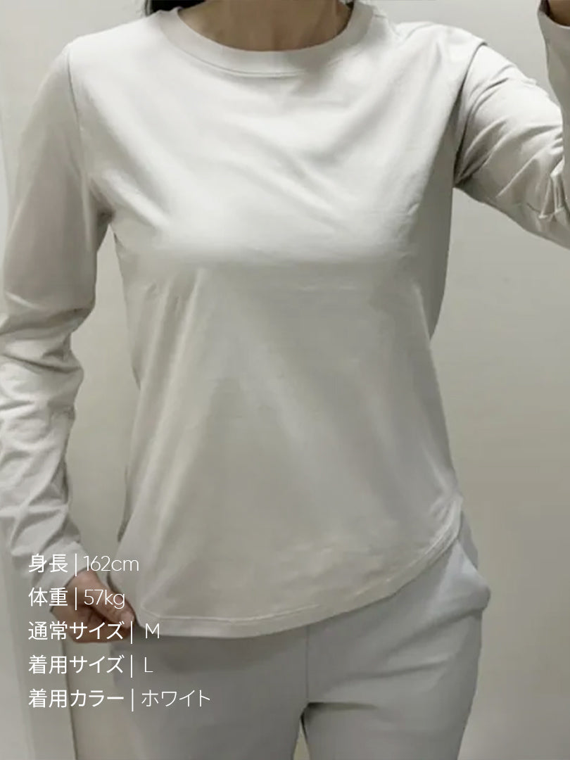 [SET] ゆったり裏起毛トレーニングセット (Airy Fit ピーチ起毛 スリムフィットT(長袖)+Airmooth 裏起毛 ジョガーフィット レギンス) - andar JAPAN