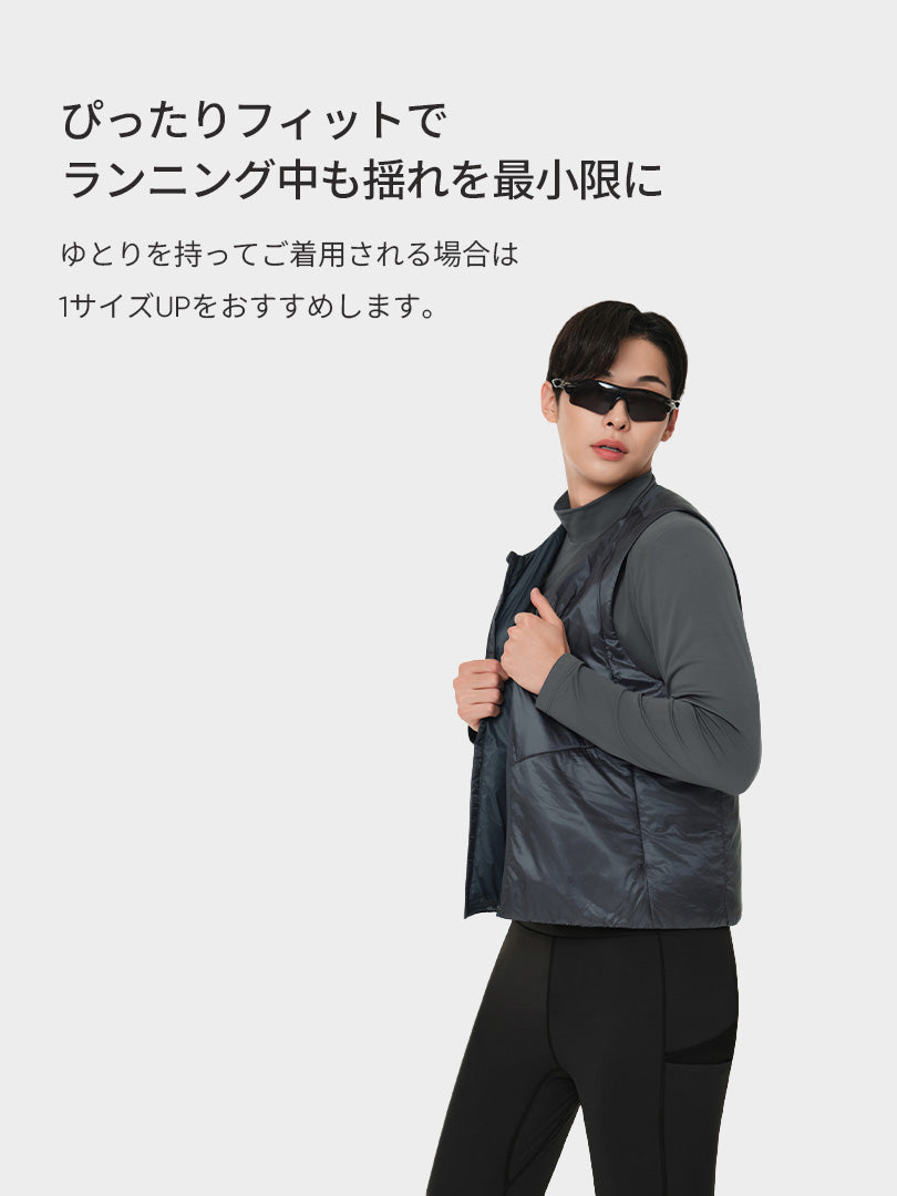 Primaloft メンズ ランニングベスト