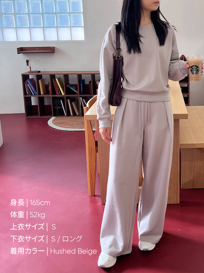 [SET] Mildmooth セットアップ  (ポロスウェット+ワイドパンツ)+シームレスショーツ贈呈 - andar JAPAN