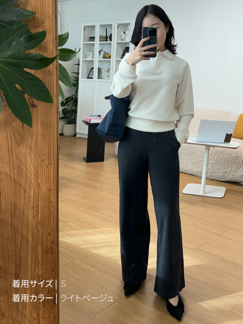 [SET] Mildmooth セットアップ  (ポロスウェット+ワイドパンツ)+シームレスショーツ贈呈 - andar JAPAN