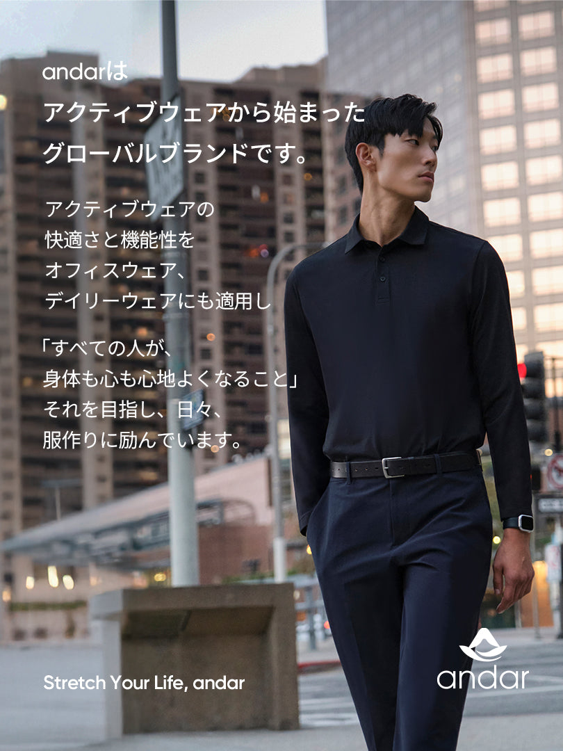 ari0001　anewポロシャツ2枚セット 2SET] NEW Airy Fit メンズ ポロシャツ (長袖) | andar JAPAN