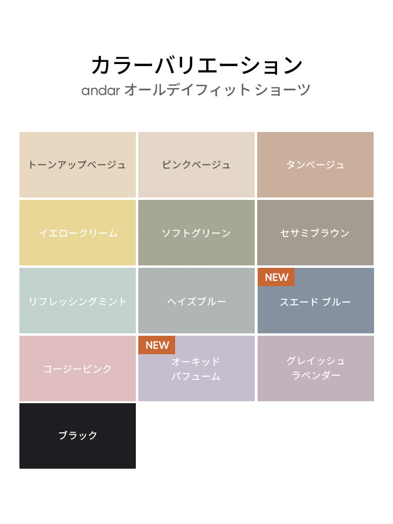 [SET] andar オールデイフィット ブラ (パッド一体型 / 2タイプ選択可) &ショーツ