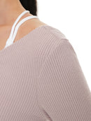 リブド ニット ラップスタイル トップス (長袖) - andar JAPAN