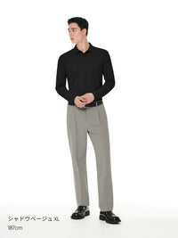 メンズ ビジカジセットアップ (Urbanactive 1タックスラックス＋Airy Fit ポロシャツ 長袖) ＋クラシックソックス贈呈