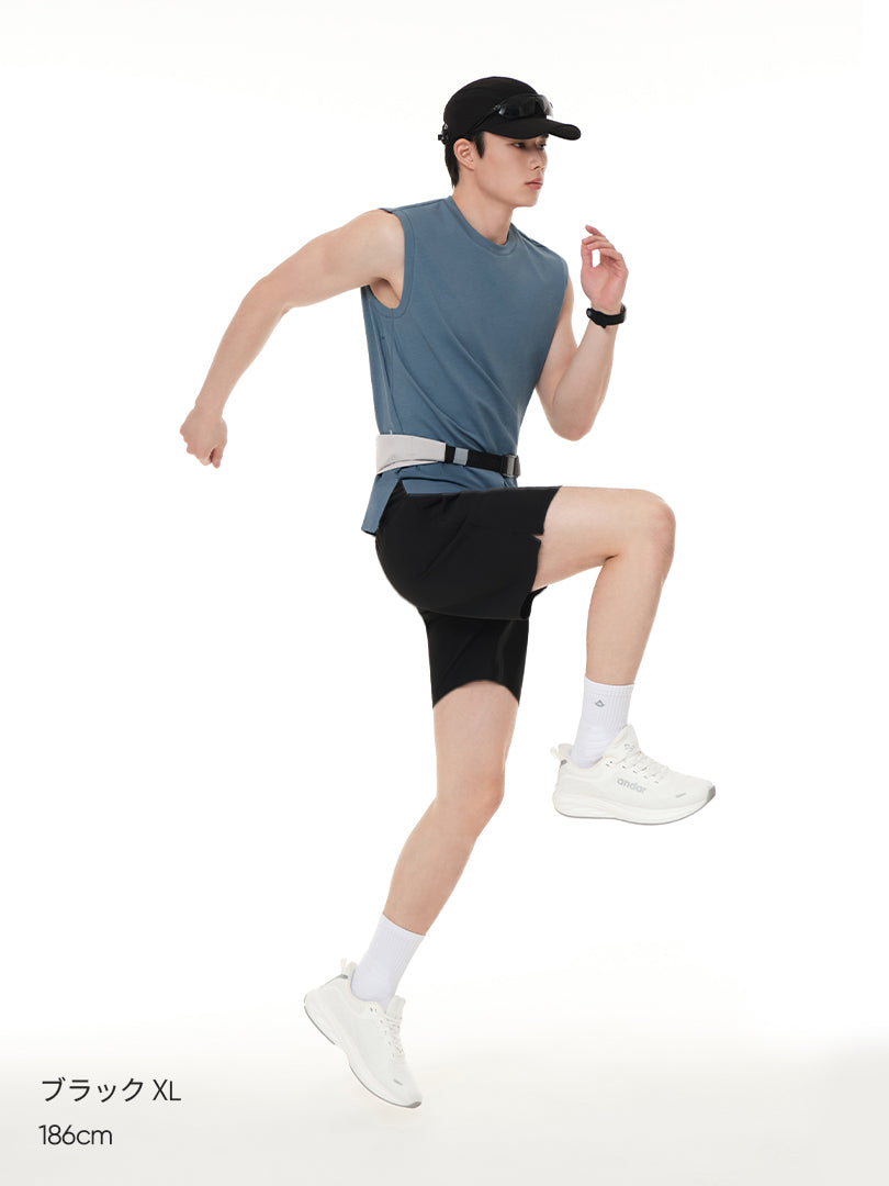 [SET] メンズ andar パフォーマンスレギンス＋ハーフパンツセット (Airst ショーツ＋Airywin レギンス)