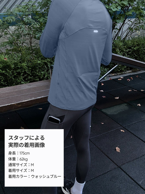 Wave Breath メンズ ランニングTシャツ (長袖) - andar JAPAN