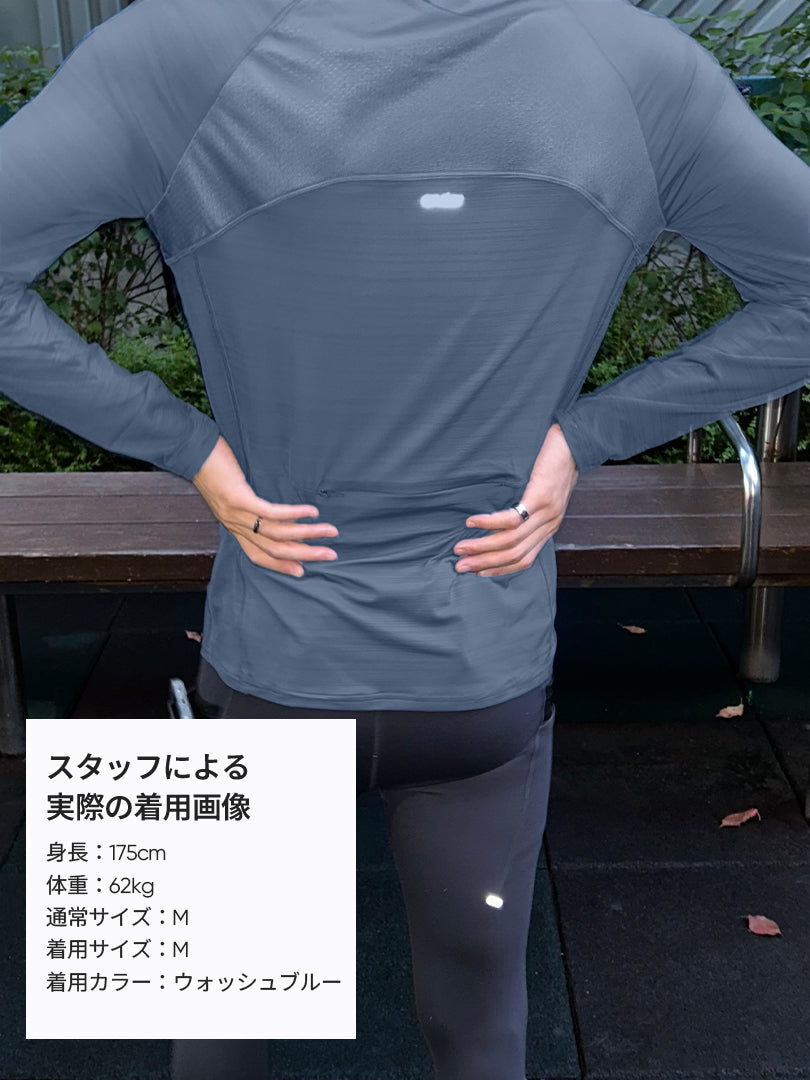 Wave Breath メンズ ランニングTシャツ (長袖)