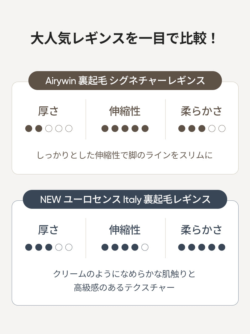 [2SET] NEW ユーロセンス Italy 裏起毛レギンス