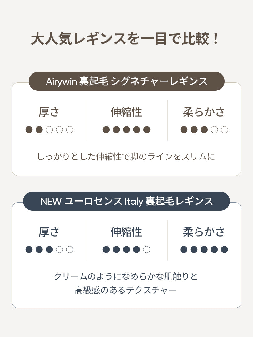 NEW ユーロセンス Italy 裏起毛レギンス - andar JAPAN