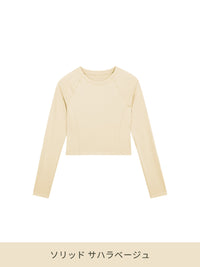 Airtouch ペース クロップド トップス (長袖) - andar JAPAN