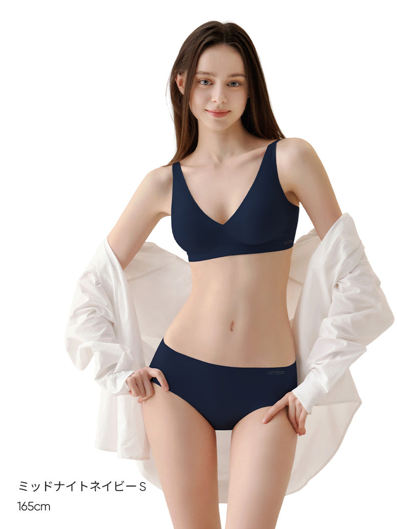 [4+1SET] andar オールデイフィット ブラ (パッド一体型 / 2タイプ選択可)&運動におすすめ 冷感ショーツ