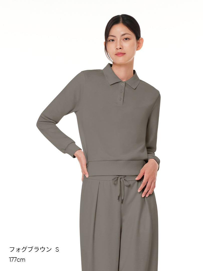 [SET] Mildmooth セットアップ  (ポロスウェット+ワイドパンツ)+シームレスショーツ贈呈 - andar JAPAN