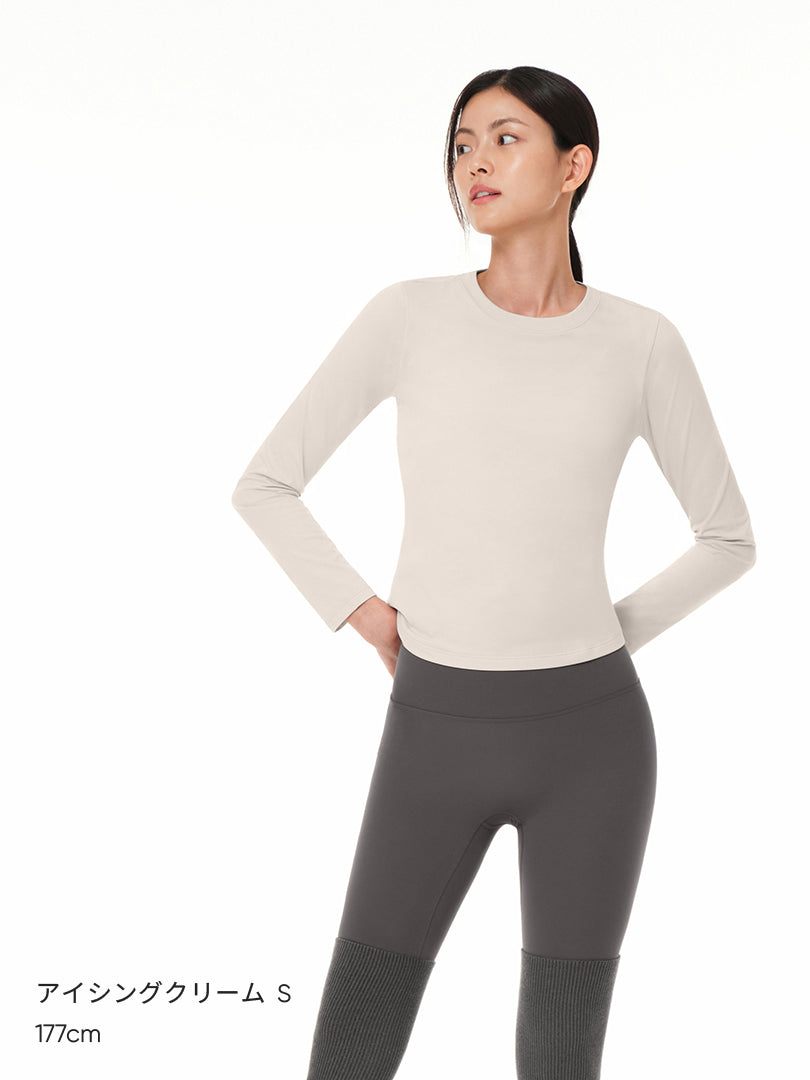 [SET] Airdenim 微起毛 ブーツカット セットアップ (Airy Fit ピーチ起毛スリムT(長袖)+ブーツカットジーンズ) - andar JAPAN