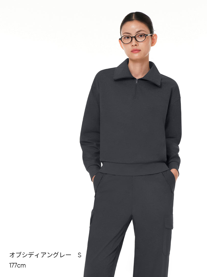 Airy Fit 裏起毛襟付きジップアップ