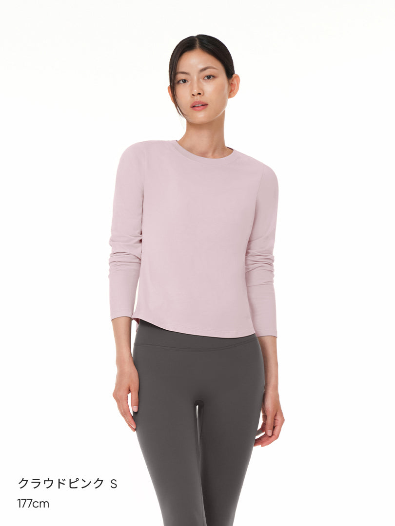 [SET] Airdenim 微起毛 ブーツカット セットアップ (Airy Fit ピーチ起毛スリムT(長袖)+ブーツカットジーンズ) - andar JAPAN