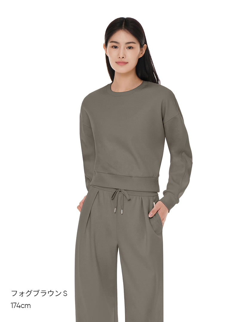 [SET] デイリー通勤セットアップ (Mildmooth スウェット+ Airywin ワイド レギンス)+シームレスショーツ贈呈 - andar JAPAN