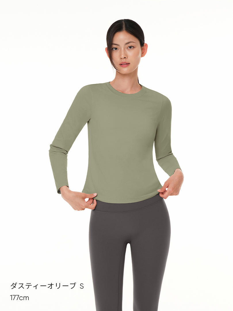 [SET] Airy Fit 裏起毛セットアップ (スリムフィットTシャツ＋ワイドパンツ)