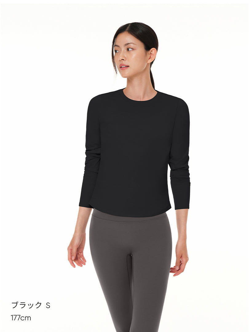 [SET] Airy Fit 裏起毛セットアップ (スリムフィットTシャツ＋ワイドパンツ)