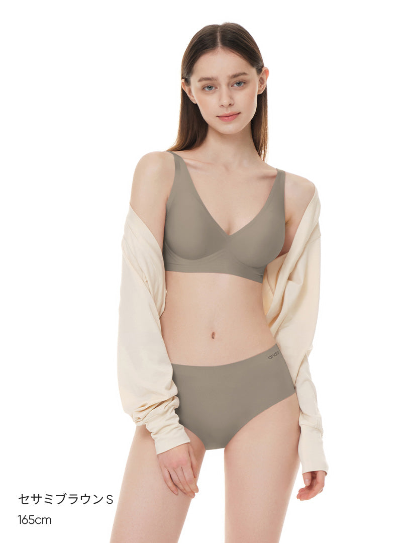 [SET] andar オールデイフィット ブラ (パッド一体型 / 2タイプ選択可) &ショーツ