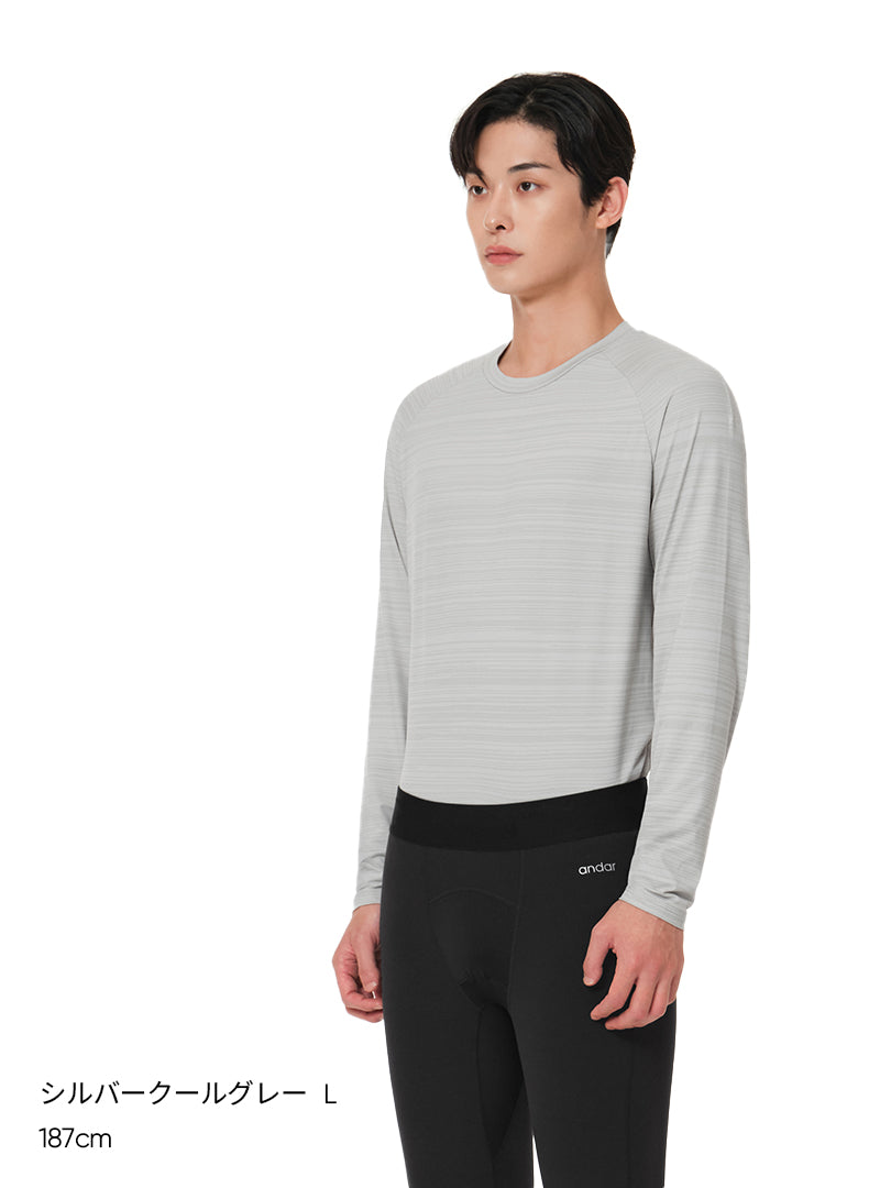 Wave Breath メンズ ランニングTシャツ (長袖)