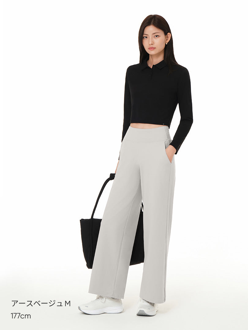 [SET] 着回し抜群コーデ (ワイドレギンス+スリムTシャツ+オールデイフィット ブラ) - andar JAPAN