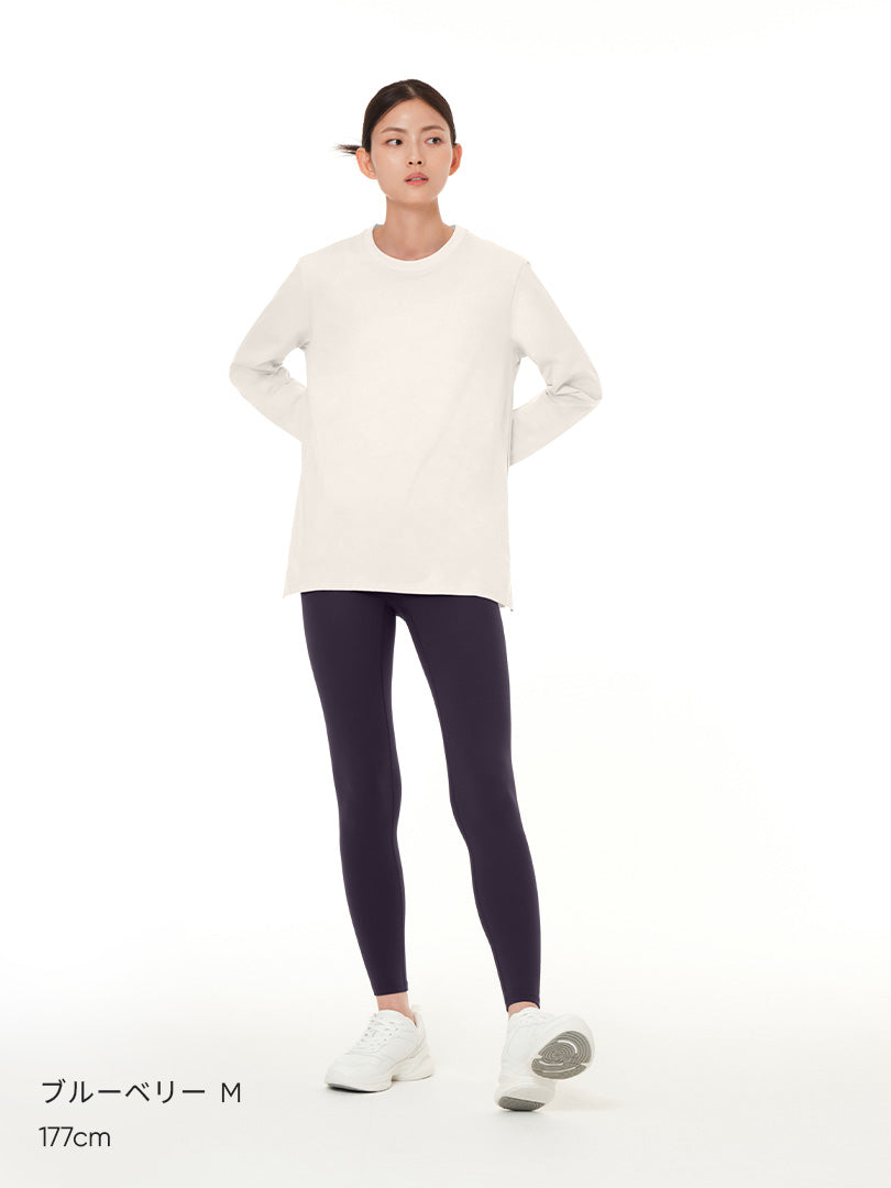 [SET] 裏起毛 ヒップカバー セット(Airywin 裏起毛 レギンス+オーバーTシャツ) - andar JAPAN
