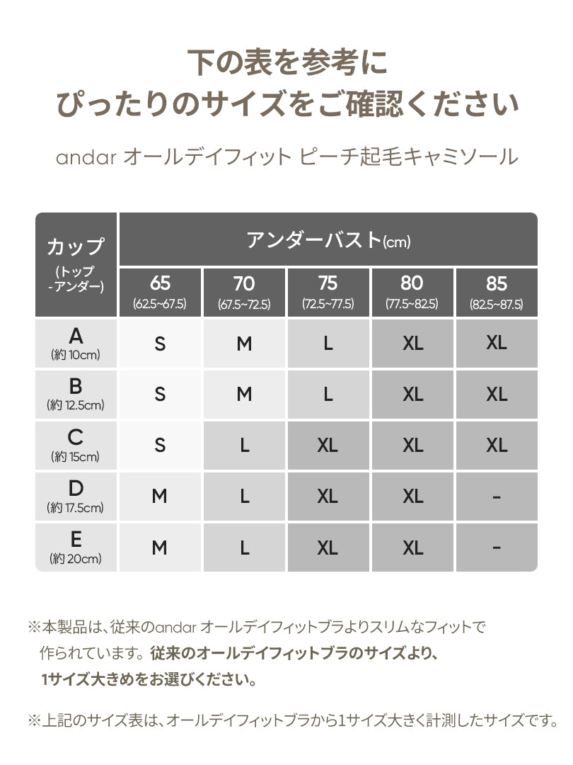[SET] オールシーズン対応ブラ (起毛キャミ+オールデイフィット CDE)