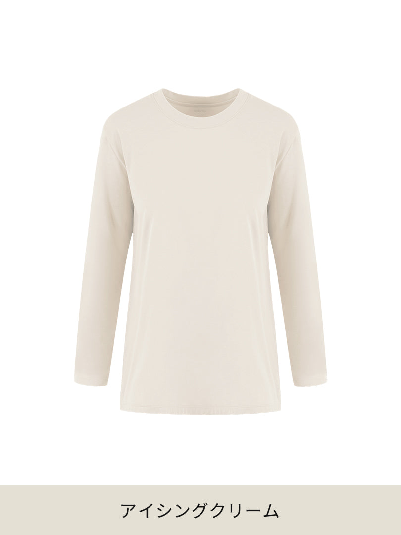 Airy Fit ピーチ 裏起毛 オーバーフィット Tシャツ (長袖)