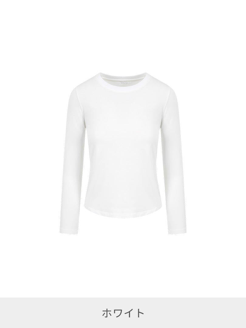 Airy Fit ピーチ 裏起毛 スリムフィット Tシャツ (長袖)