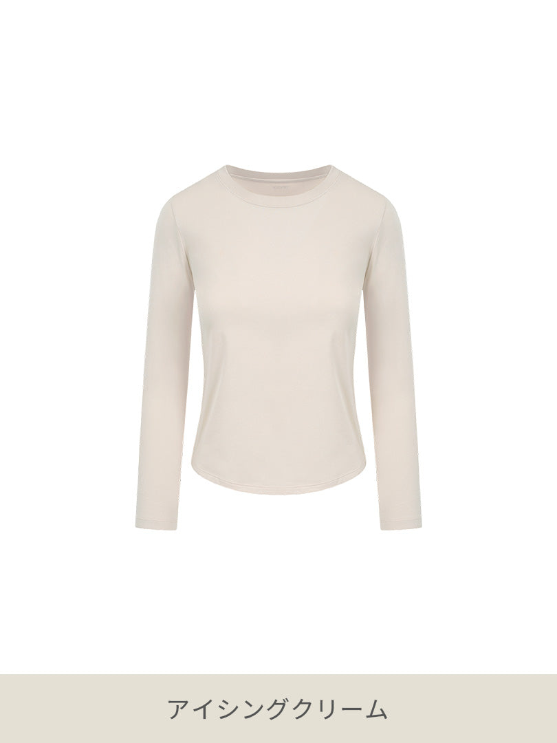 Airy Fit ピーチ 裏起毛 スリムフィット Tシャツ (長袖)