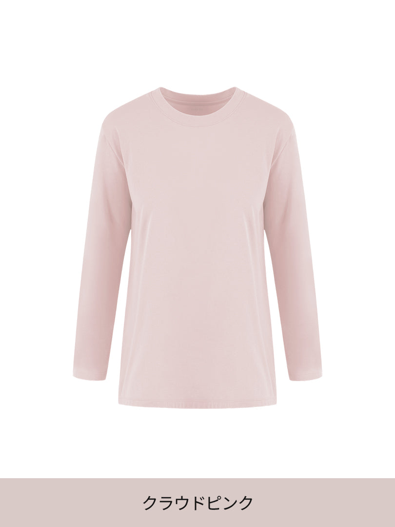 Airy Fit ピーチ 裏起毛 オーバーフィット Tシャツ (長袖)