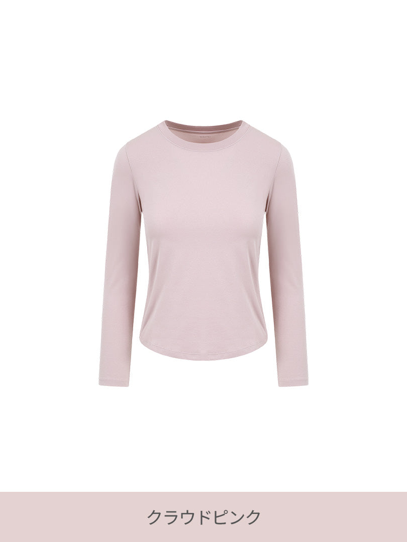 Airy Fit ピーチ 裏起毛 スリムフィット Tシャツ (長袖)