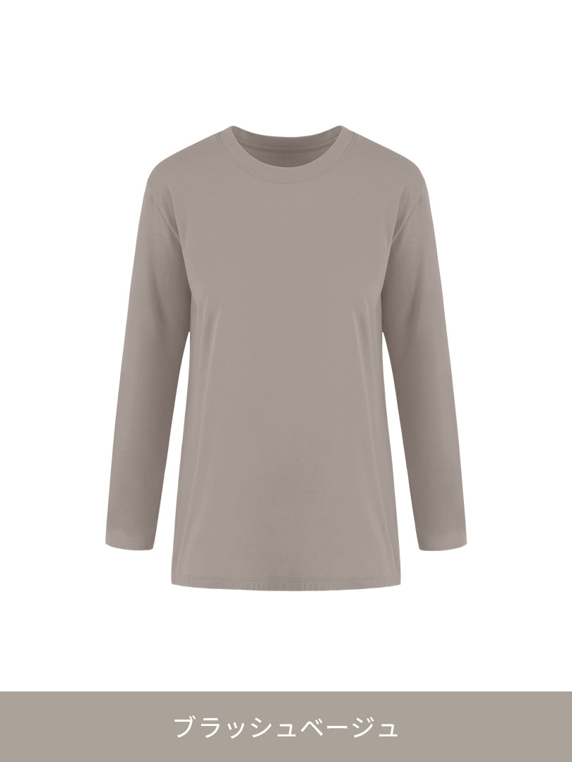 Airy Fit ピーチ 裏起毛 オーバーフィット Tシャツ (長袖)