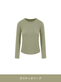 Airy Fit ピーチ 裏起毛 スリムフィット Tシャツ (長袖)