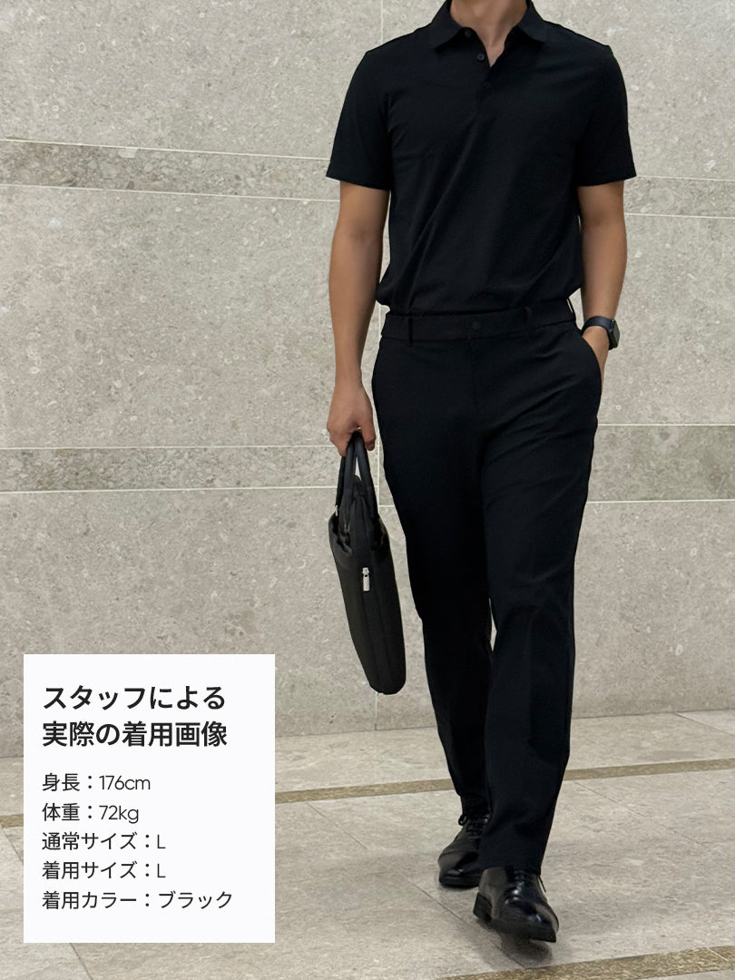 [SET] メンズビジカジセットアップ 半袖 (Urbanactive スラックス＋Airy Fit ポロシャツ)＋クラシックソックス贈呈 - andar JAPAN