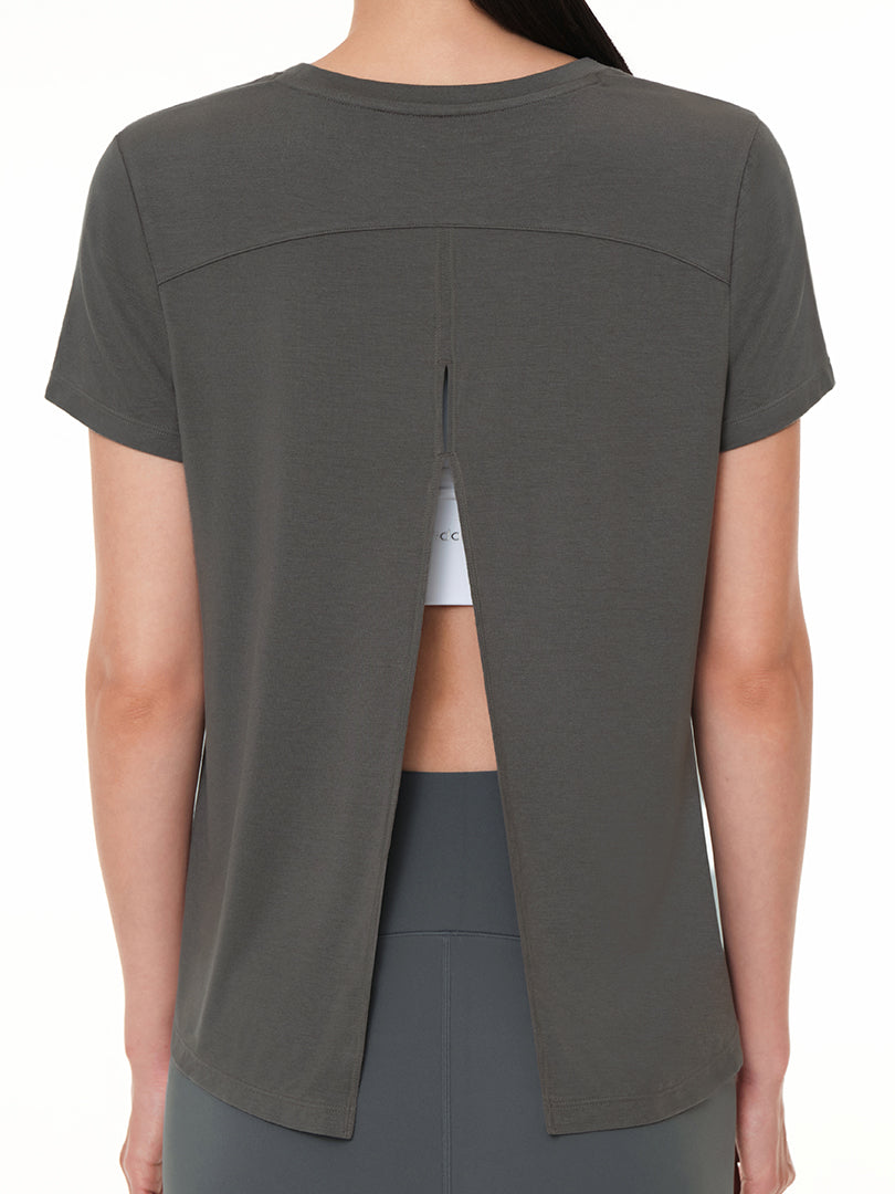 Modal サステナブル スリット カバーアップ (半袖) - andar JAPAN