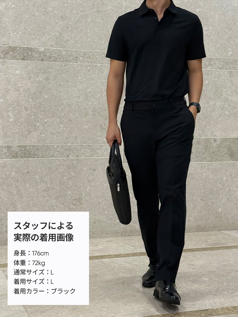 [SET] メンズビジカジセットアップ 長袖 (Urbanactive スラックス＋Airy Fit ポロシャツ)＋クラシックソックス贈呈 - andar JAPAN