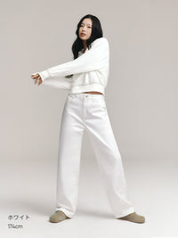 [SET] Airdenim 微起毛 ワイド セットアップ (Airy Fit ピーチ起毛スリムT(長袖)+ワイドパンツ) - andar JAPAN