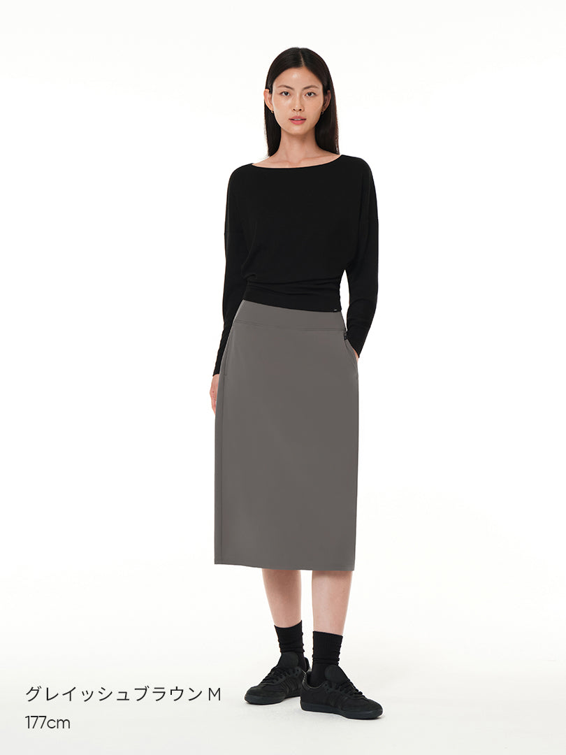 Airywin 裏起毛 リラックスフィット ミディスカート - andar JAPAN